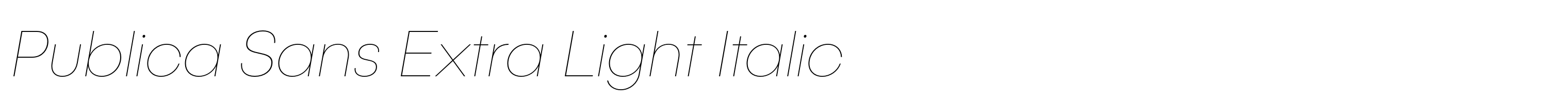 Publica Sans Extra Light Italic